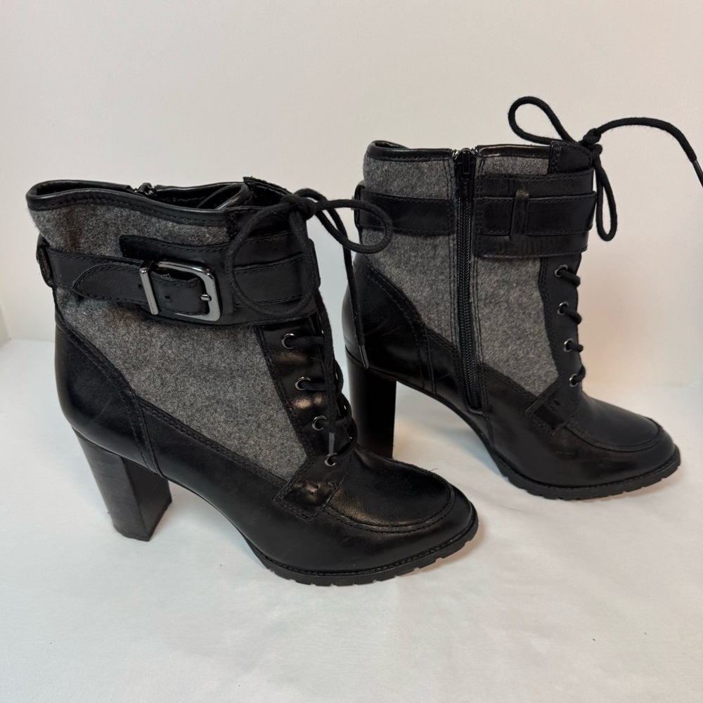 Antonio Melani Black Leather Boots 8M - Picture 2 of 8